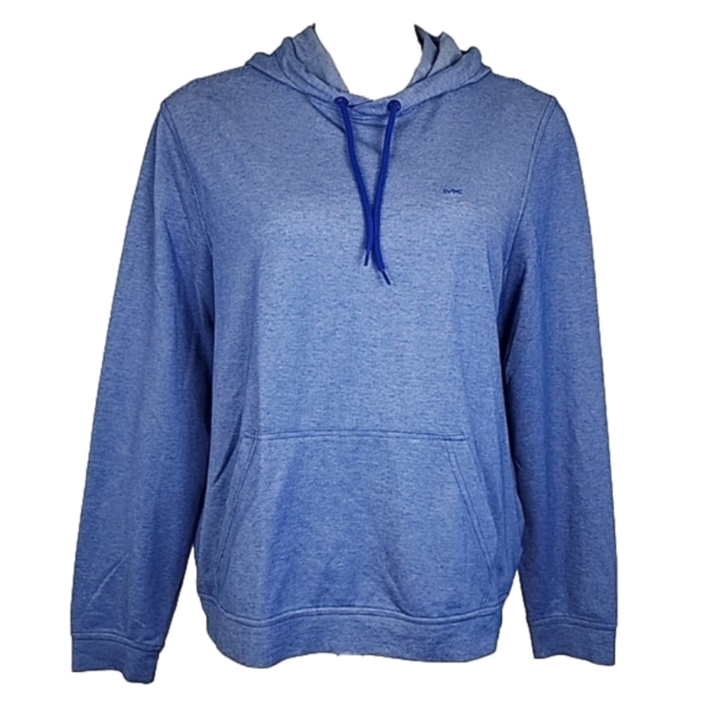 Michael Kors Women's Heathered  Blue White Pullover Hoodie M